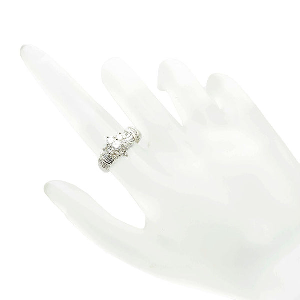 Pt900 プラチナ ダイヤ1.00ct リング 指輪 レディース 9号 【中古】