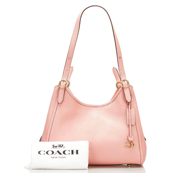コーチ ハンドバッグ ショルダーバッグ サーモンピンク レザー レディース COACH 【中古】