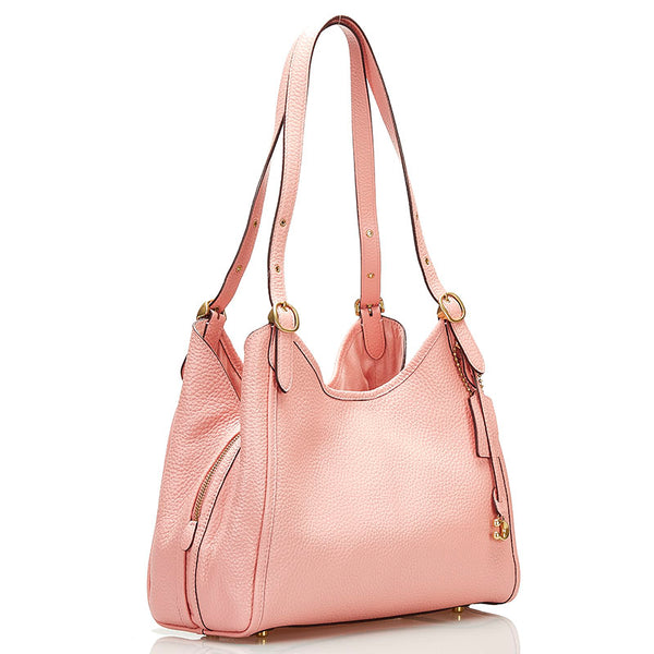 コーチ ハンドバッグ ショルダーバッグ サーモンピンク レザー レディース COACH 【中古】