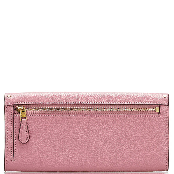 コーチ スタッズ 長財布 ピンク レザー レディース COACH 【中古】