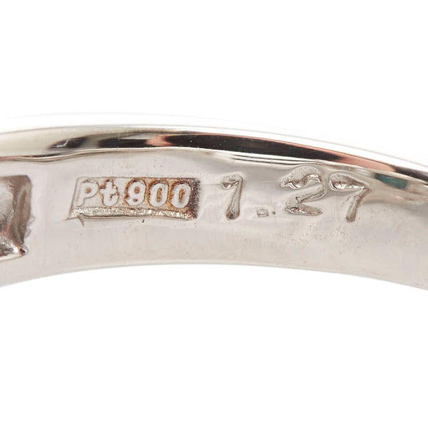 Pt900 プラチナ ブラックオパール1.27ct ダイヤ0.82ct カボションカット リング 指輪 レディース 10.5号 【中古】