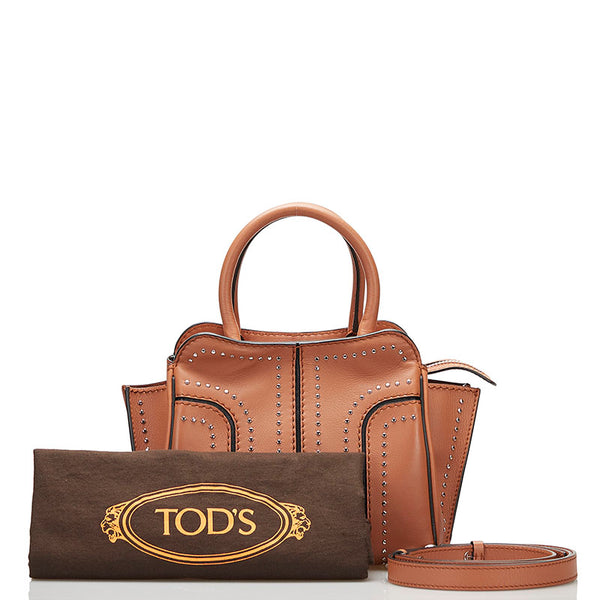 トッズ セラ スタッズ ハンドバッグ ショルダーバッグ 2WAY ブラウン レザー レディース TOD’S 【中古】
