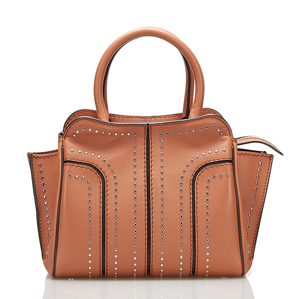 トッズ セラ スタッズ ハンドバッグ ショルダーバッグ 2WAY ブラウン レザー レディース TOD’S 【中古】