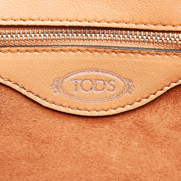 トッズ セラ スタッズ ハンドバッグ ショルダーバッグ 2WAY ブラウン レザー レディース TOD’S 【中古】