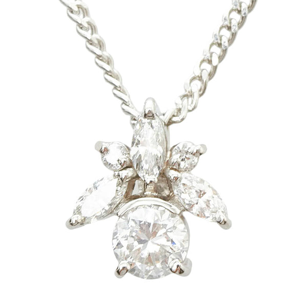 Pt900 プラチナ Pt850 プラチナ ダイヤ0.506ct ダイヤ0.30ct ネックレス ペンダント レディース 【中古】