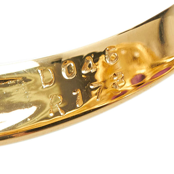 K18YG イエローゴールド ルビー1.73ct ダイヤ0.45ct フラワー リング 指輪 レディース 10号 【中古】