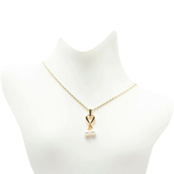 ミキモト K18YG イエローゴールド アコヤパール4mm ネックレス ペンダント レディース MIKIMOTO 【中古】