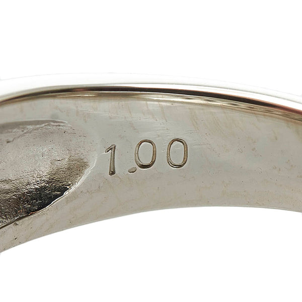 Pt900 プラチナ ダイヤ1.00ct ハーフエタニティ パヴェ リング 指輪 レディース 11号 【中古】
