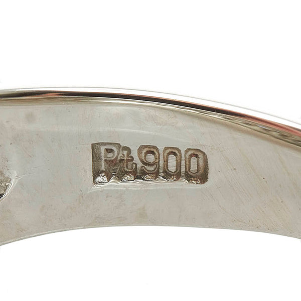 Pt900 プラチナ ダイヤ1.00ct ハーフエタニティ パヴェ リング 指輪 レディース 11号 【中古】