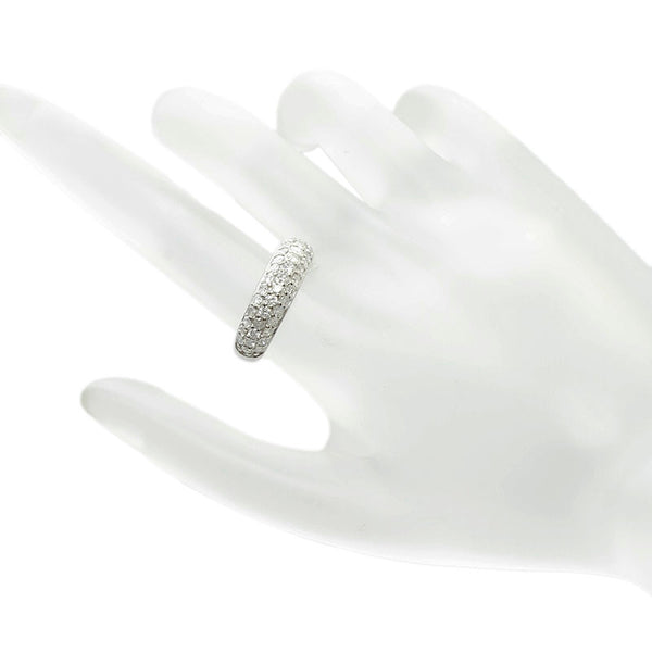 Pt900 プラチナ ダイヤ1.00ct ハーフエタニティ パヴェ リング 指輪 レディース 11号 【中古】