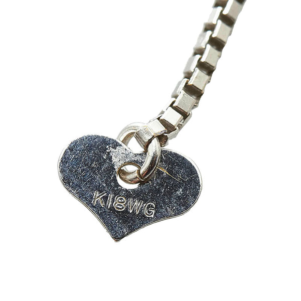 Pt900 プラチナ K18WG ホワイトゴールド ペアシェイプダイヤ1.008ct ダイヤ0.325ct ネックレス ペンダント レディース 【中古】