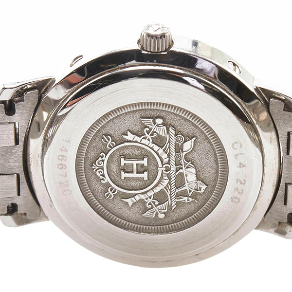 エルメス クリッパー 腕時計 CL4.220 クオーツ ブラック文字盤 ステンレススチール レディース HERMES 【中古】