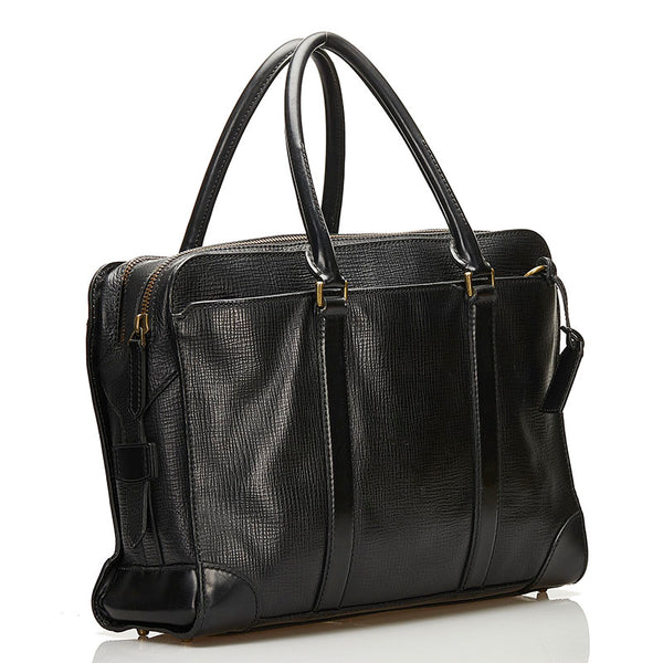 コーチ ビジネスバッグ ブリーフケース ショルダーバッグ 2WAY ブラック レザー メンズ COACH 【中古】