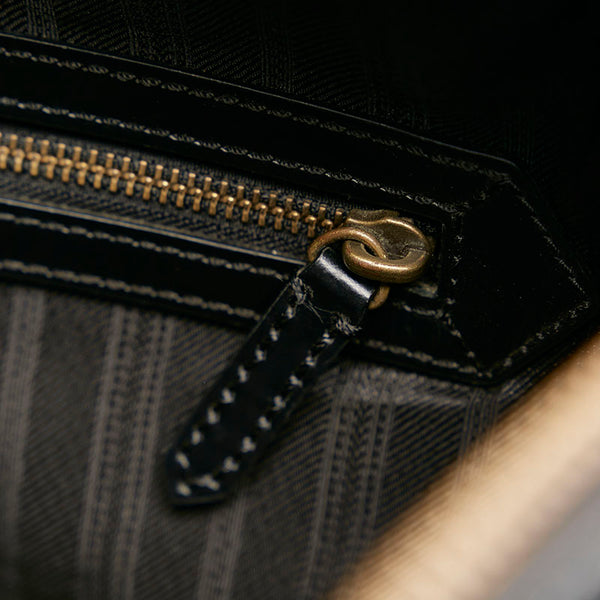 コーチ ビジネスバッグ ブリーフケース ショルダーバッグ 2WAY ブラック レザー メンズ COACH 【中古】