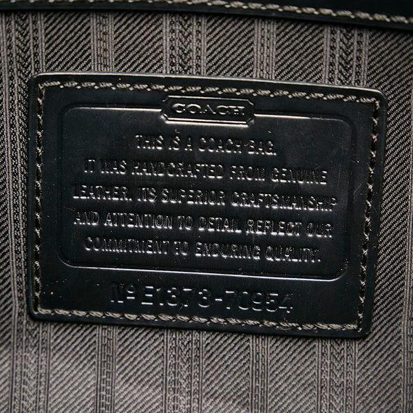 コーチ ビジネスバッグ ブリーフケース ショルダーバッグ 2WAY ブラック レザー メンズ COACH 【中古】