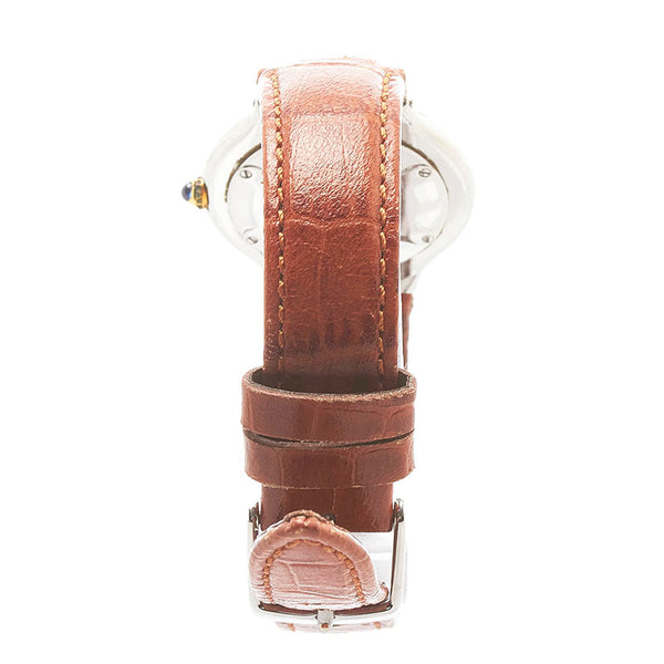 カルティエ マスト21 ヴァンティアン ベルト（社外品） 腕時計 W10073R6 クオーツ シルバー文字盤 ステンレススチール レザー レディース CARTIER 【中古】