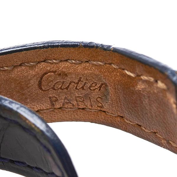 カルティエ マストコリゼ  ヴェルメイユ 腕時計 クオーツ アイボリー文字盤 SV925 シルバー レザー レディース CARTIER 【中古】