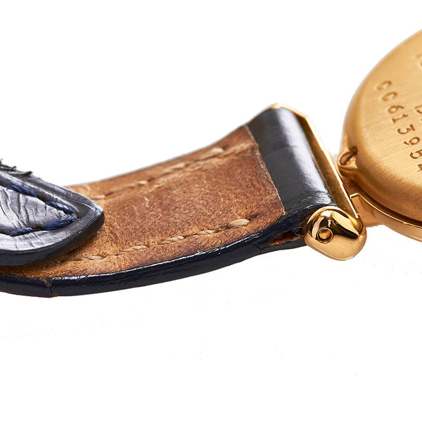 カルティエ マストコリゼ  ヴェルメイユ 腕時計 クオーツ アイボリー文字盤 SV925 シルバー レザー レディース CARTIER 【中古】