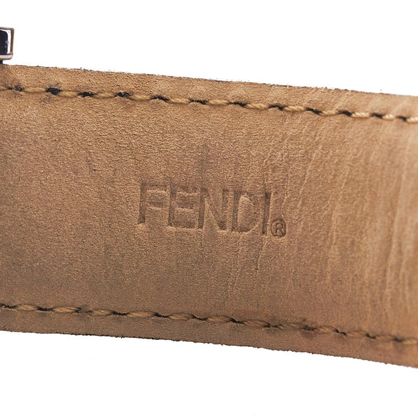フェンディ 腕時計 5000L クオーツ ブラック文字盤 ステンレススチール スウェード レザー レディース FENDI 【中古】