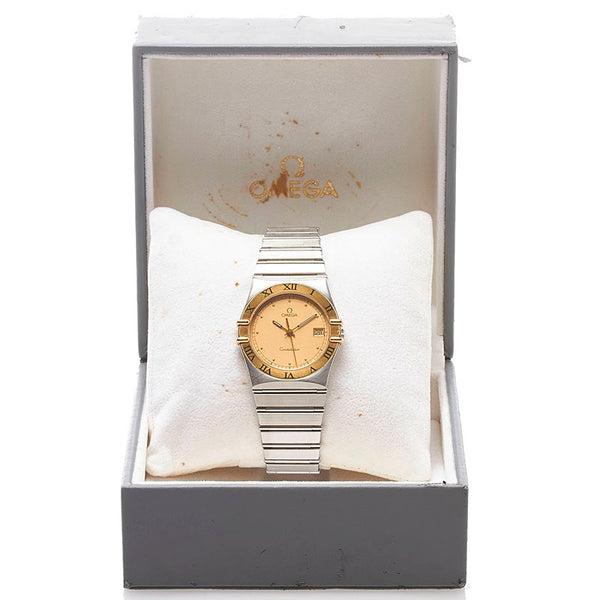 オメガ コンステレーション 腕時計 クオーツ ゴールド文字盤 ステンレススチール メンズ OMEGA 【中古】
