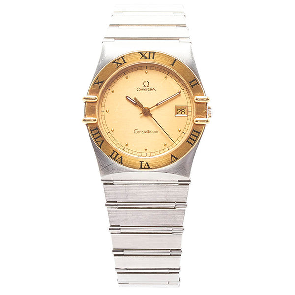 オメガ コンステレーション 腕時計 クオーツ ゴールド文字盤 ステンレススチール メンズ OMEGA 【中古】