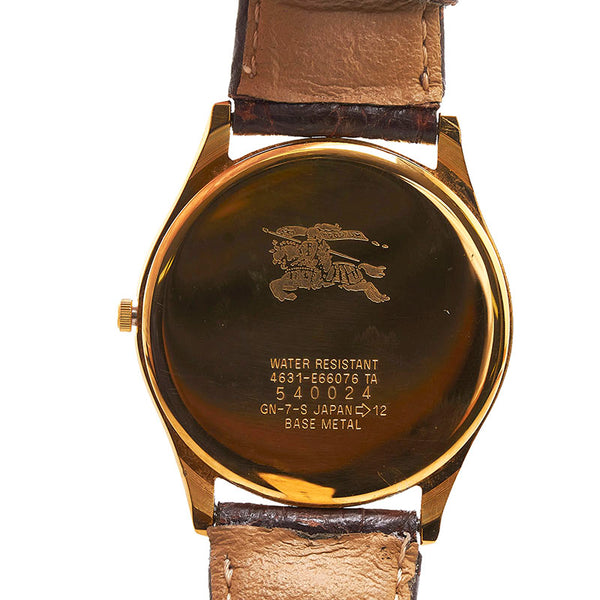 バーバリー 腕時計 クオーツ アイボリー文字盤 レザー メンズ BURBERRY 【中古】