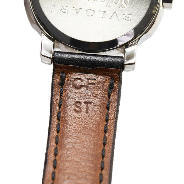 ブルガリ ソロテンポ 腕時計 ST29S クオーツ ホワイト文字盤 ステンレススチール レザーベルト レディース BVLGARI 【中古】