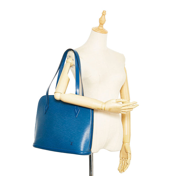 ルイ ヴィトン エピ リュサック ショルダーバッグ トートバッグ M52285 トレドブルー レザー レディース LOUIS VUITTON 【中古】