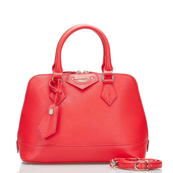 サマンサベガ ハンドバッグ ショルダーバッグ 2WAY レッド レザー レディース Samantha Vega 【中古】