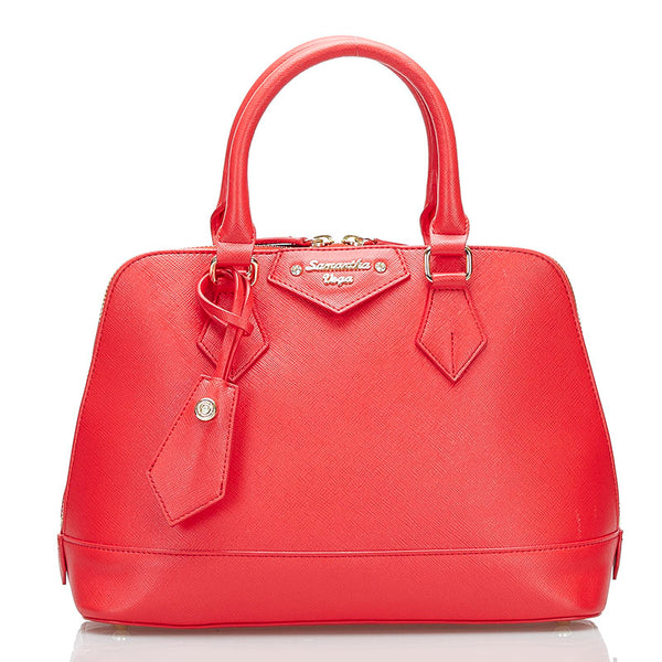 サマンサベガ ハンドバッグ ショルダーバッグ 2WAY レッド レザー レディース Samantha Vega 【中古】