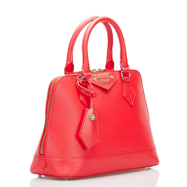 サマンサベガ ハンドバッグ ショルダーバッグ 2WAY レッド レザー レディース Samantha Vega 【中古】