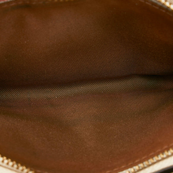 コーチ スタッズ フラワー 二つ折り財布 ホワイト レザー レディース COACH 【中古】