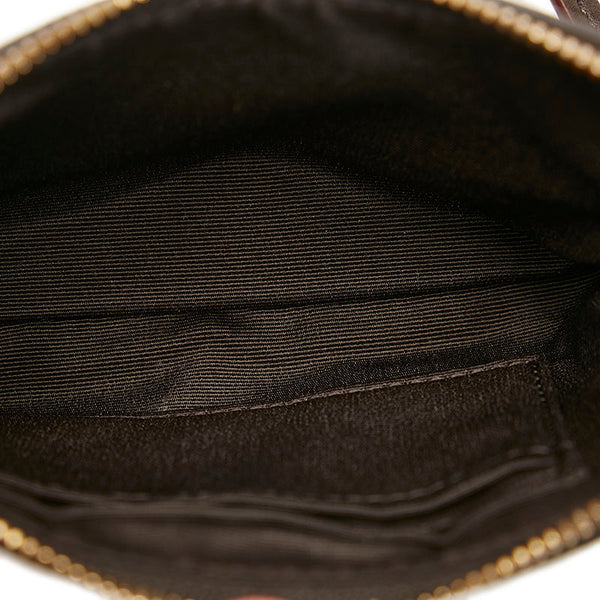 コーチ シグネチャー ポーチ F53536 ベージュ ブラウン キャンバス レザー レディース COACH 【中古】