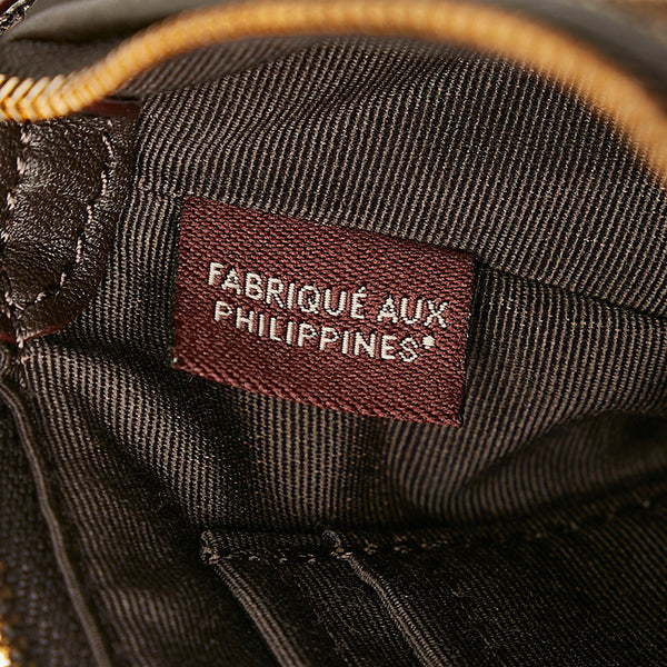 コーチ シグネチャー ポーチ F53536 ベージュ ブラウン キャンバス レザー レディース COACH 【中古】