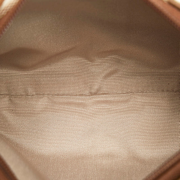 コーチ シグネチャー ポーチ ミニハンドバッグ ベージュ キャンバス レザー レディース COACH 【中古】