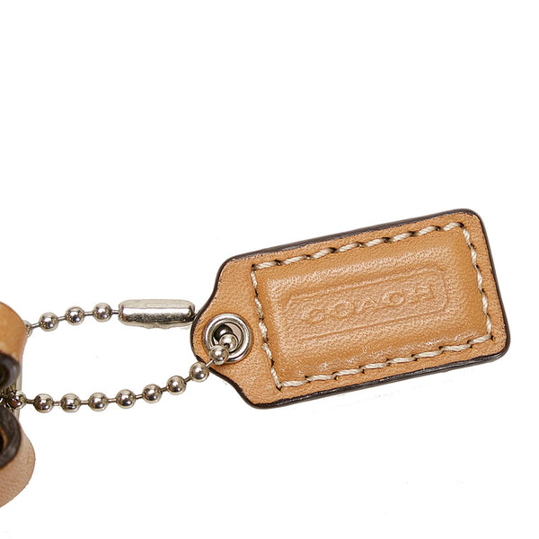 コーチ シグネチャー ポーチ ミニハンドバッグ ベージュ キャンバス レザー レディース COACH 【中古】