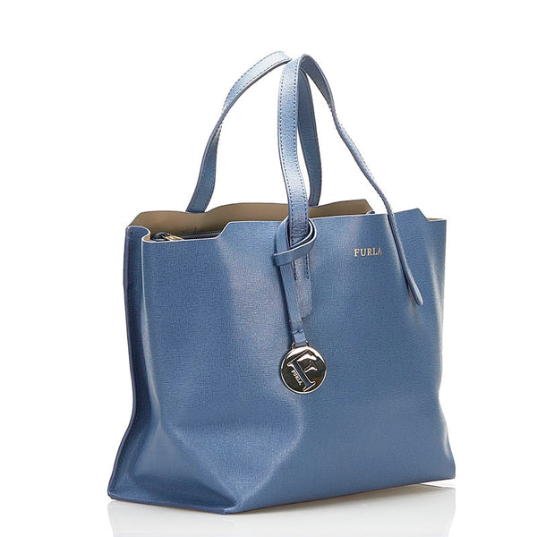 フルラ ハンドバッグ ブルー レザー レディース Furla 【中古】