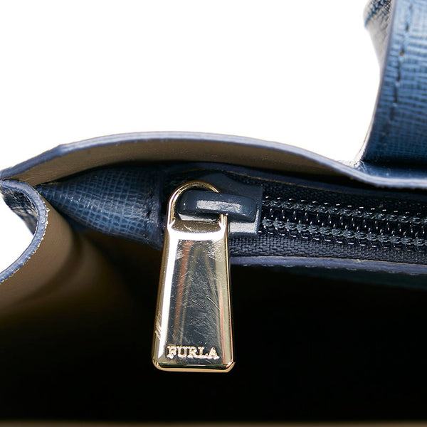 フルラ ハンドバッグ ブルー レザー レディース Furla 【中古】