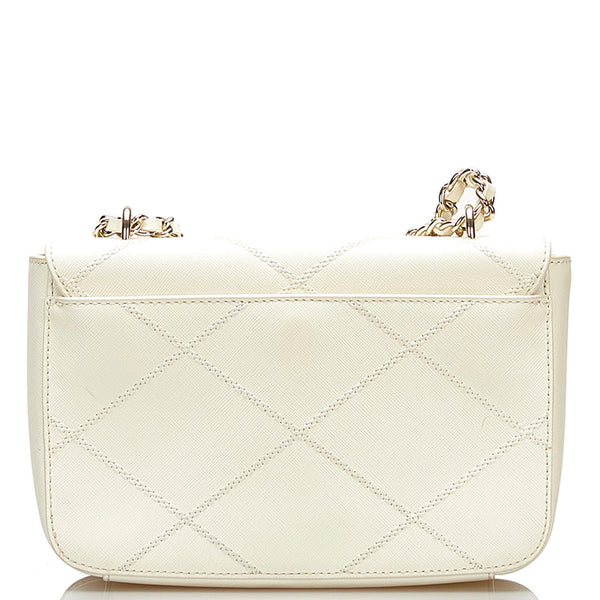 トリーバーチ キラ チェーン ショルダーバッグ ホワイト レザー レディース Tory Burch 【中古】