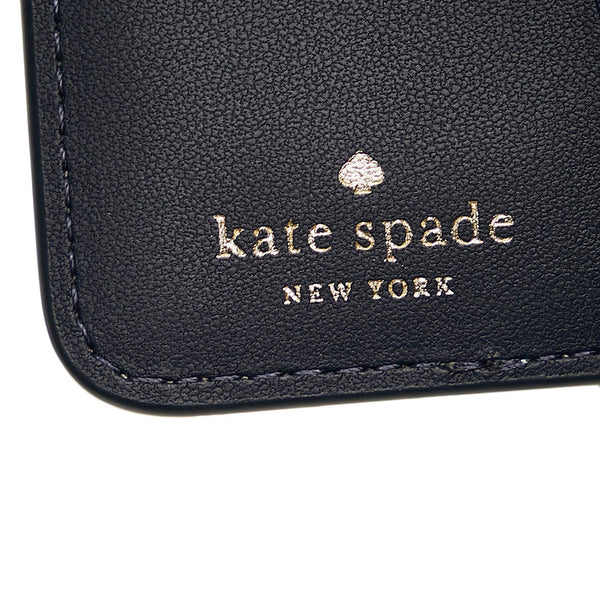 ケイトスペード ステイシー 二つ折り財布 WLR00636 ライトブルー ホワイト レザー レディース Kate Spade 【中古】