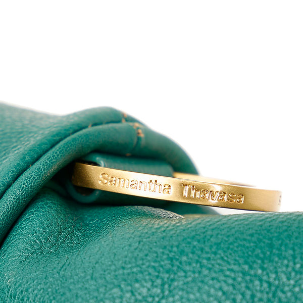サマンサタバサ ハンドバッグ ショルダーバッグ 2WAY グリーン レザー レディース Samantha Thavasa 【中古】