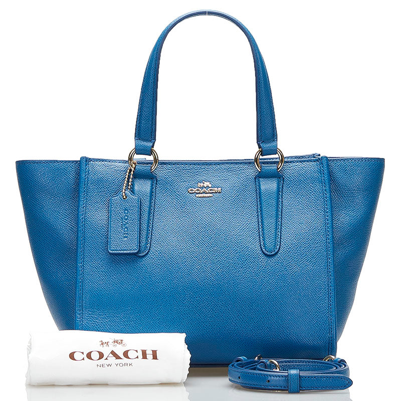 コーチ ハンドバッグ ショルダーバッグ 2WAY ブルー レザー レディース COACH 【中古】