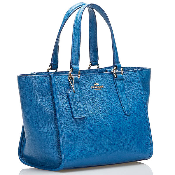 コーチ ハンドバッグ ショルダーバッグ 2WAY ブルー レザー レディース COACH 【中古】