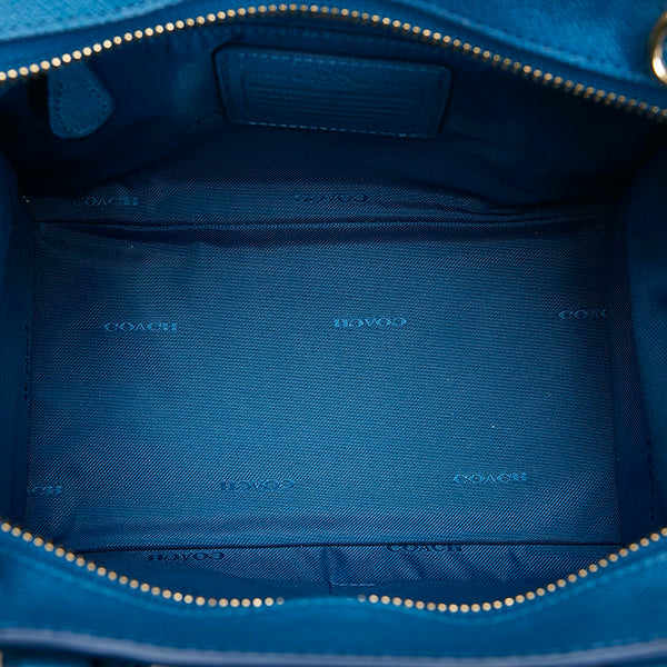 コーチ ハンドバッグ ショルダーバッグ 2WAY ブルー レザー レディース COACH 【中古】
