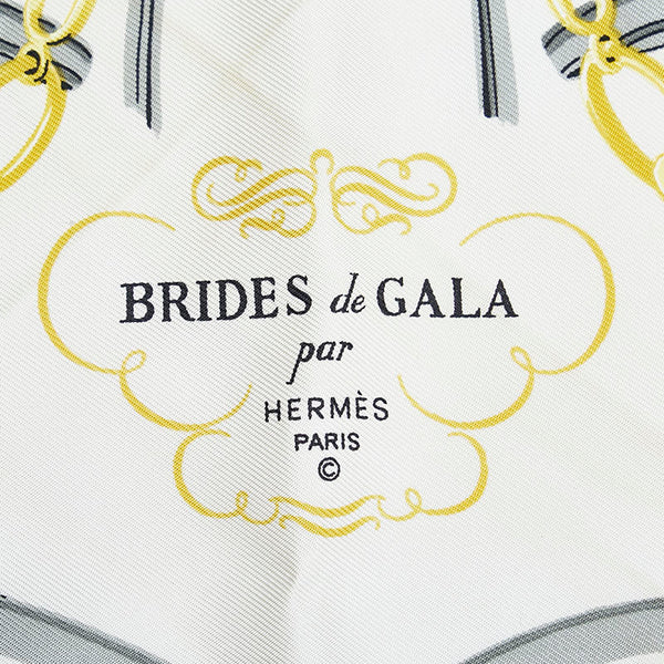 エルメス カレ45 BRIDES de GALA 式典用馬勒 スカーフ ブラック マルチカラー シルク レディース HERMES 【中古】