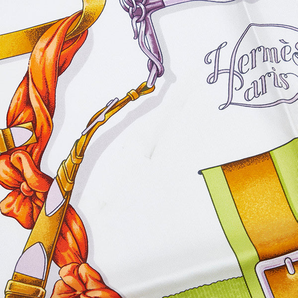 エルメス カレ90 Grand Manege  大調教術  スカーフ ブラック マルチカラー シルク レディース HERMES 【中古】