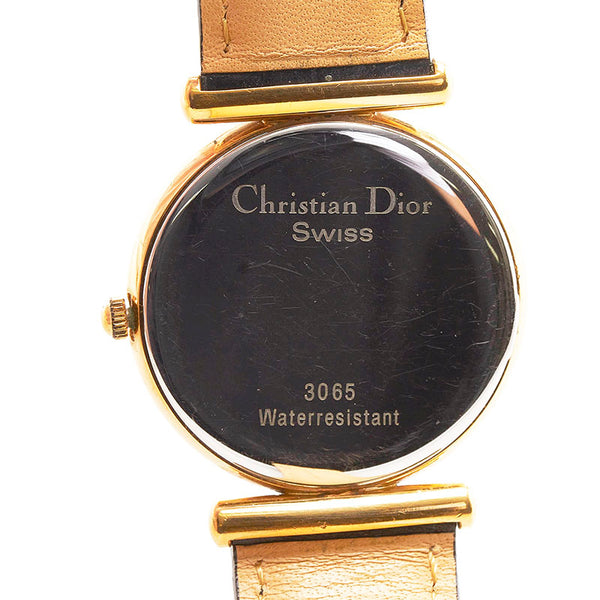 ディオール ベルト（社外品） 腕時計 3065 クオーツ シルバー文字盤 ステンレススチール レザー メンズ Dior 【中古】