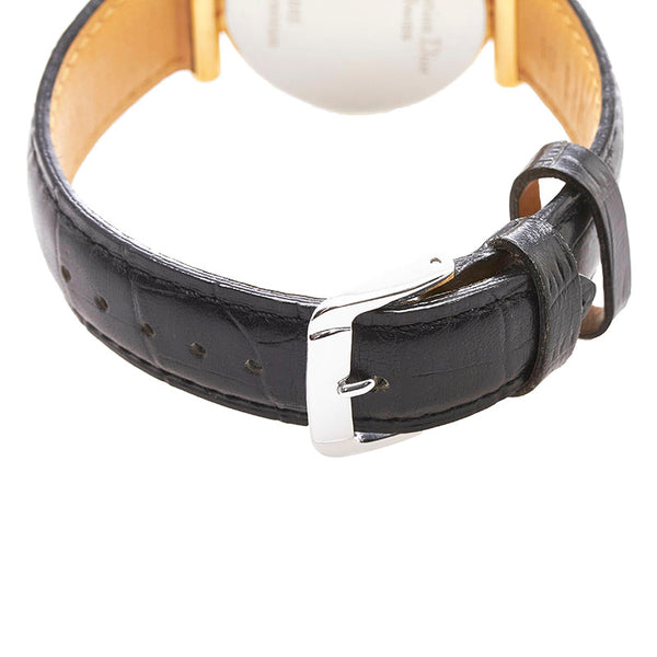 ディオール ベルト（社外品） 腕時計 3065 クオーツ シルバー文字盤 ステンレススチール レザー メンズ Dior 【中古】
