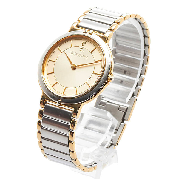 サンローラン シチズン製 腕時計 4620-E62267YO クオーツ ゴールド文字盤 ステンレススチール レディース SAINT LAURENT 【中古】