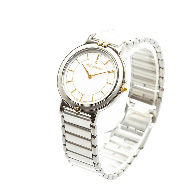 サンローラン 腕時計 2200-228499 TA クオーツ アイボリー文字盤 ステンレススチール レディース SAINT LAURENT 【中古】